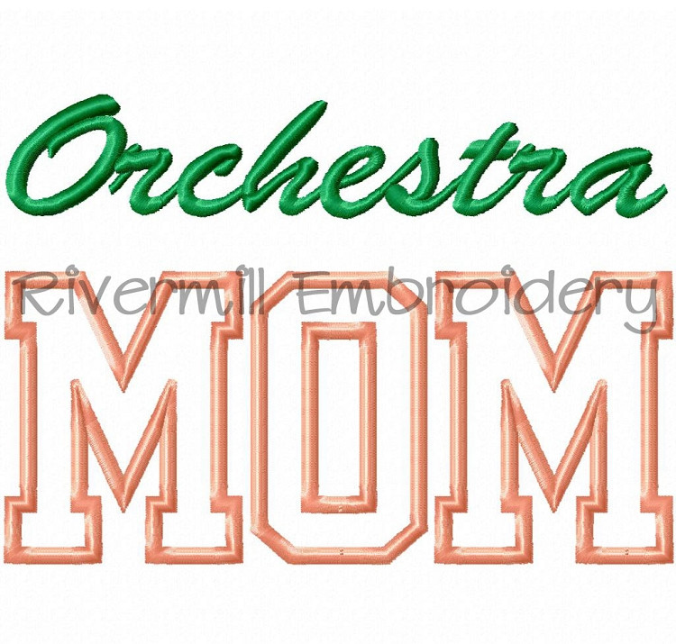 Orchestra Mom Applique Machine Embroidery Design