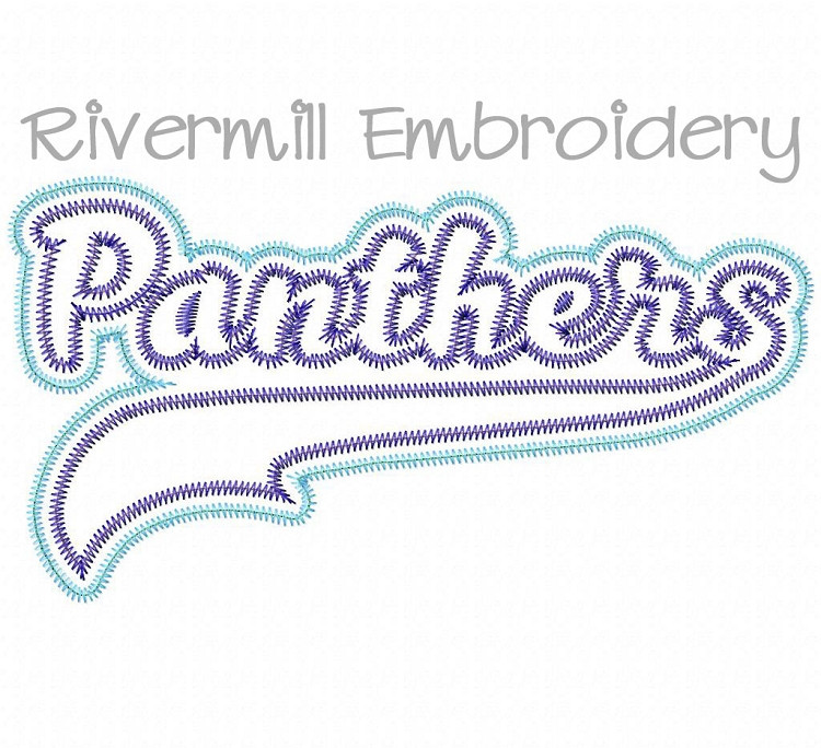 Zig Zag Double Applique Panthers Machine Embroidery Design