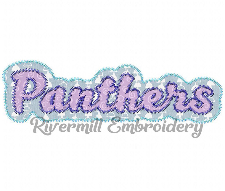 Zig Zag Double Applique Panthers (No Tail) Machine Embroidery Design