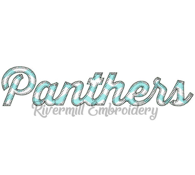 Panthers Blanket Stitch Machine Embroidery Design