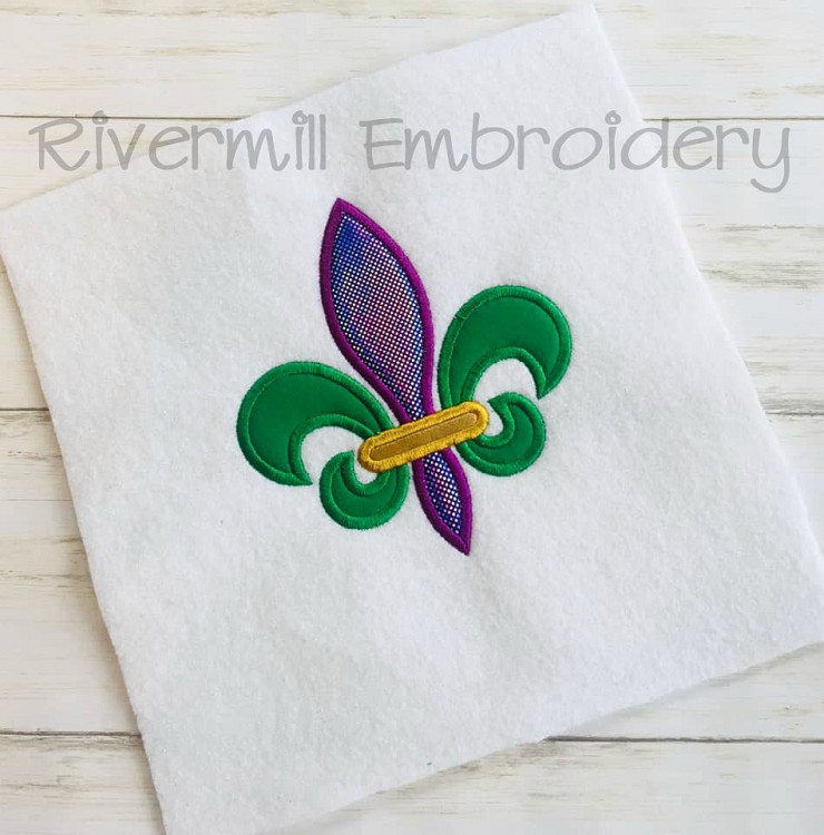 Applique Mardi Gras Fleur De Lis Machine Embroidery Design