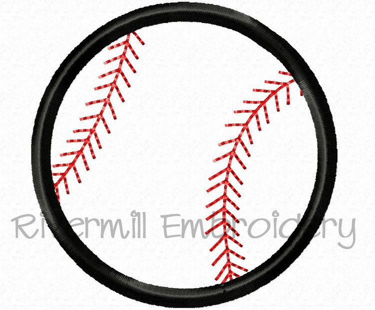 Small Applique Baseball or Softball Machine Embroidery Design