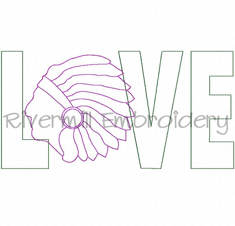 Raggy Applique Warrior Love Machine Embroidery Design Version #2