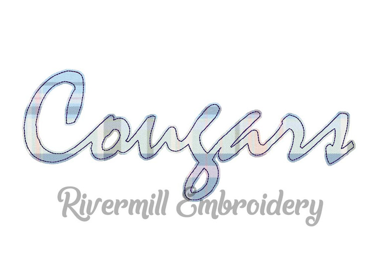 Raggy Applique Cougars Machine Embroidery Design