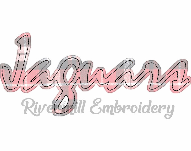 Raggy Applique Jaguars Machine Embroidery Design