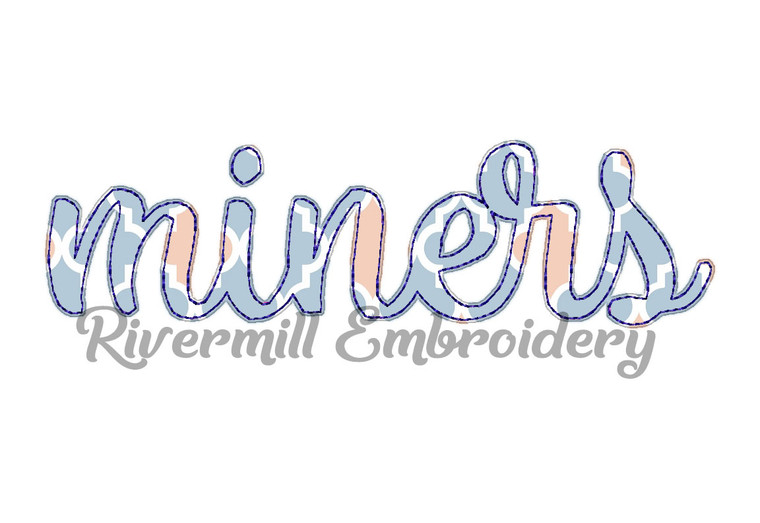 Raggy Applique Miners Machine Embroidery Design