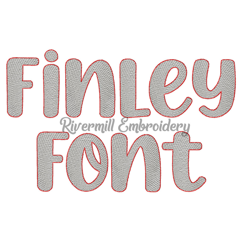 Finley Sketch Style Font Machine Embroidery Font Alphabet - Rivermill ...
