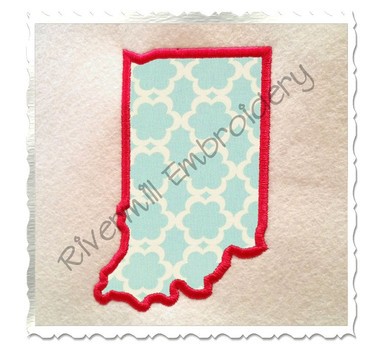 Applique State of Indiana Machine Embroidery Design - Rivermill Embroidery