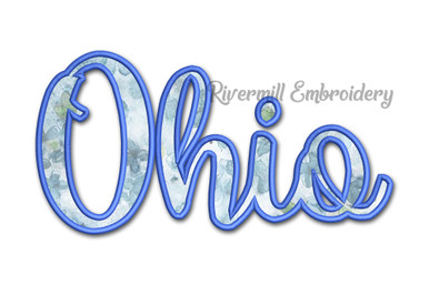 Applique Ohio Machine Embroidery Design - Rivermill Embroidery