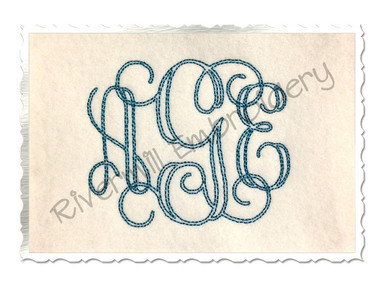 3 Inch Size ONLY Bean Stitch Intertwined Monogram Machine Embroidery ...