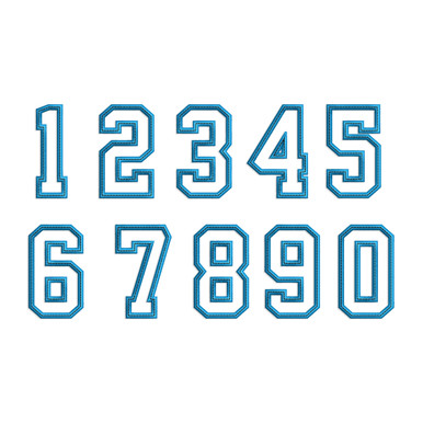 Small Applique Varsity Athletic Style Numbers with a Top Stitch Machine ...