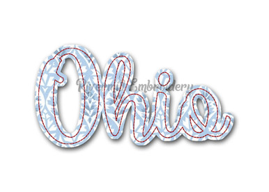 Raggy Applique Ohio Machine Embroidery Design - Rivermill Embroidery