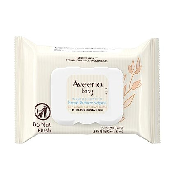 Aveeno Baby Fragrance Free Hand & Face Wipes with Oat Extract & Aloe