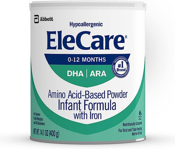 EleCare Hypoallergenic Formula, Complete Nutrition for Severe Food Allergies, Amino Acid Based Infant Formula