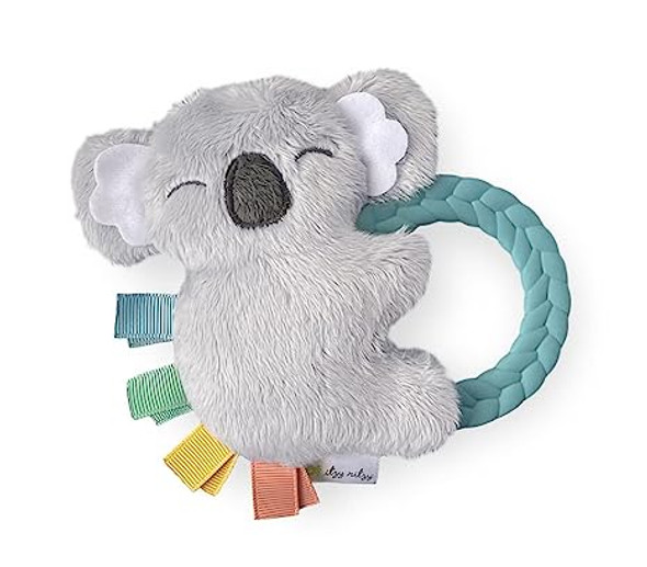Itzy Ritzy - Ritzy Rattle Pal with Teether; Features A Minky Plush Character, Gentle Rattle Sound & Soft Teether
