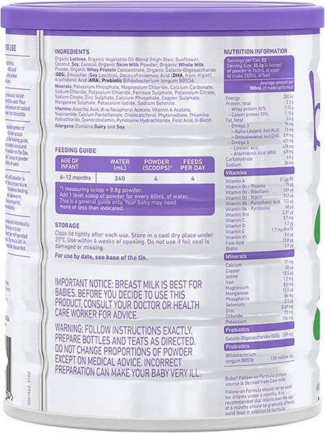 Organic Grass Fed Infant Formula Stage 2 800G Non-GMO