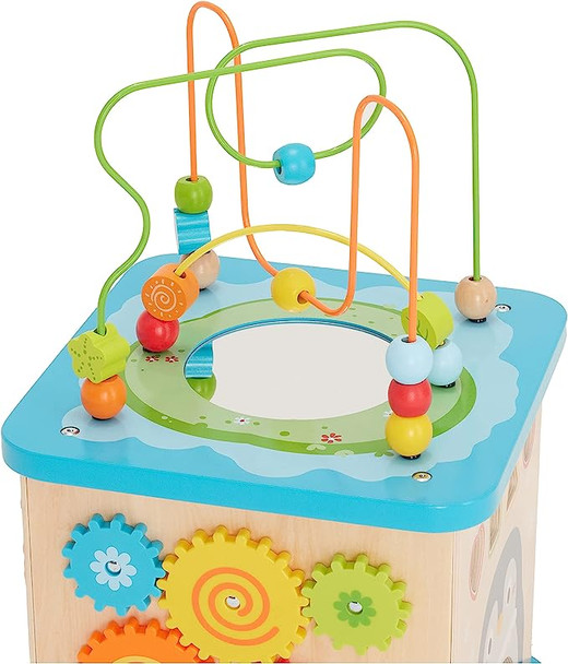 Wooden Activity Learning Cube, Gift for Age 12M+