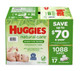 Huggies Sensitive Wipes Fragrance Free, 17 Flip-Top Packs