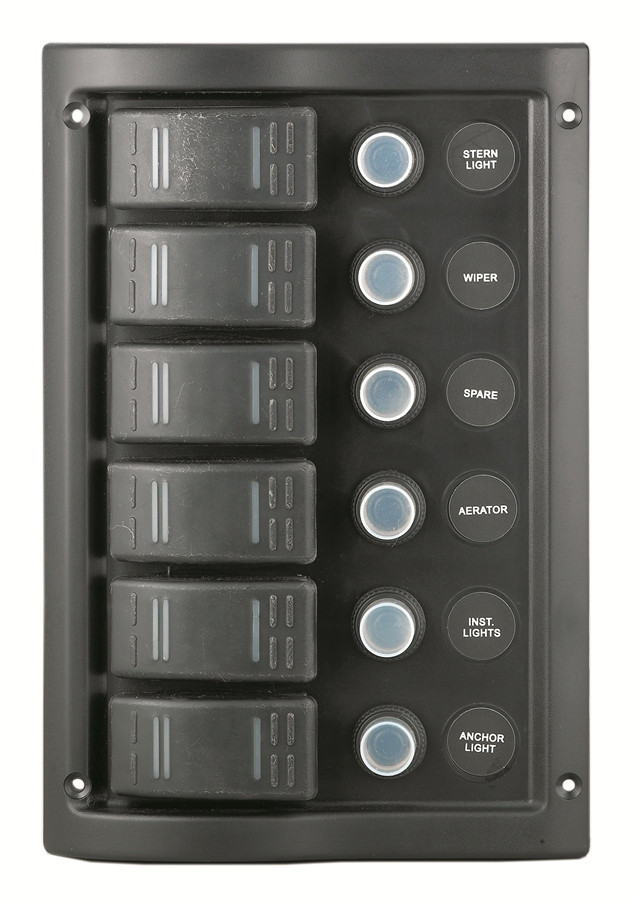 6-Gang Waterproof Switch Panel (10016-BK)