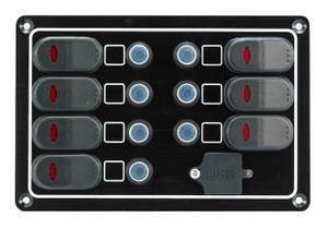 7-Gang Waterproof Switch Panel with USB Port 7-Gang Waterproof Switch Panel with USB Port