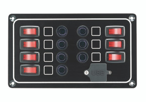 7-Gang Waterproof Switch Panel with USB Port (10265-BK) 7-Gang Waterproof Switch Panel with USB Port (10265-BK)