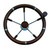 5-Spoke Stainless Steel and Teak Steering Wheel with Handle 5-Spoke Stainless Steel and Teak Steering Wheel with Handle