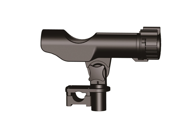 Plastic Rod Holder, w/ Square Rail Mount Bracket, Black
