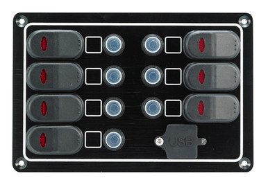 7-Gang Waterproof Switch Panel with USB Port