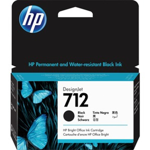 HP 712 38ml Black Ink Cartridge - 3ED70A