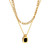 Zara Black Drop Layered Gold Pendant