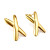 Beso "X" Stud Gold Earrings