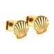 Seashell Gold Stud Earrings