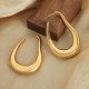 Magal Drop C Hoops Gold Earrings