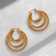 5 Ring Gold Hoop Earrings