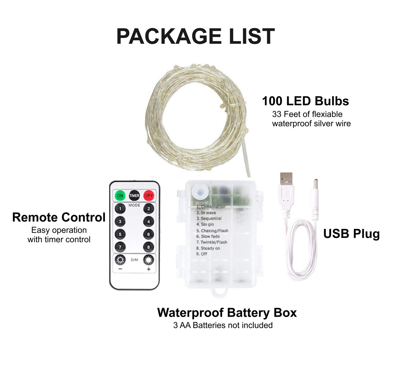 USB Fairy LED Light with Remote Control