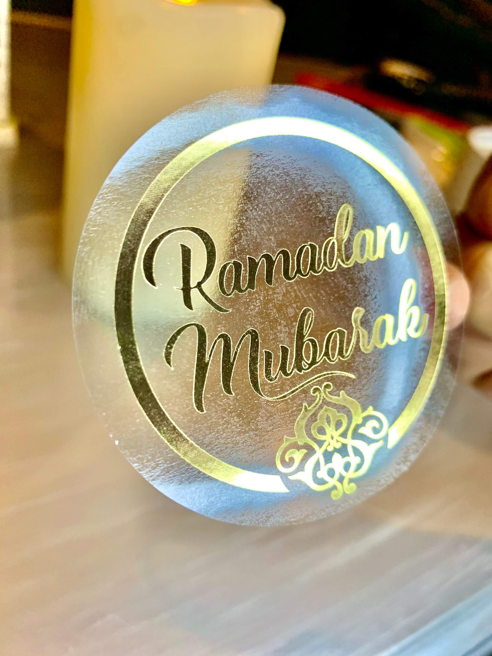 Ramadan Mubarak Gold foil Stickers Set of 12