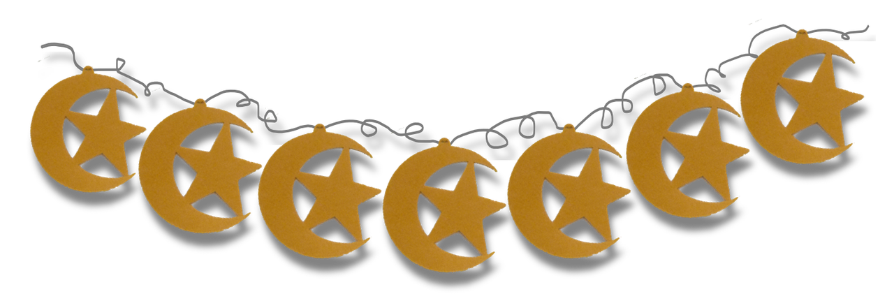 Box of 25  Moon and Star Garland