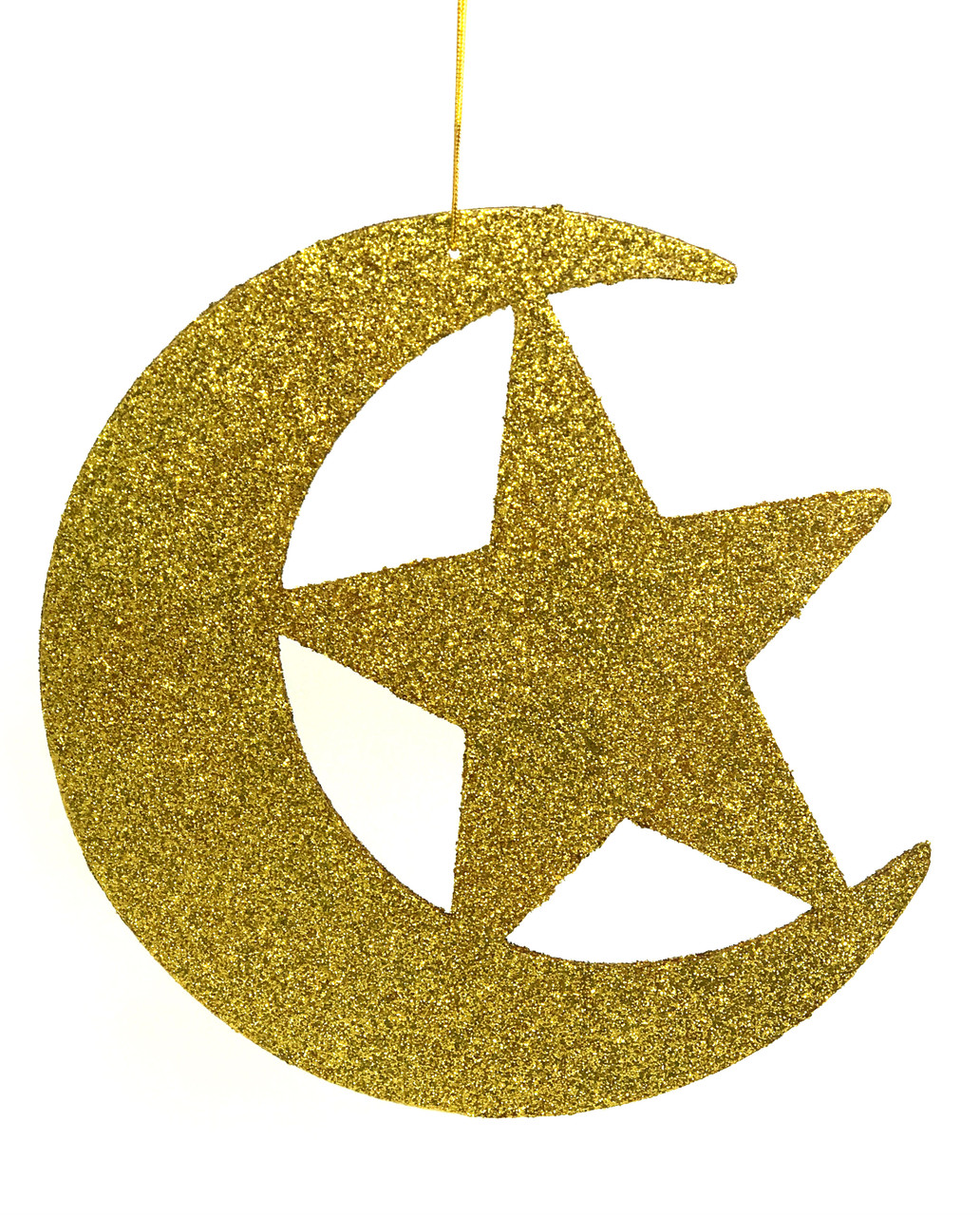 Double sided Glitter Moon and Star Real wood Eidway Store