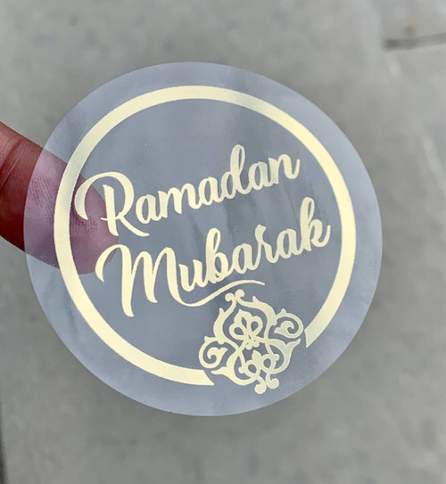 Ramadan Mubarak Gold foil Stickers Set of 12