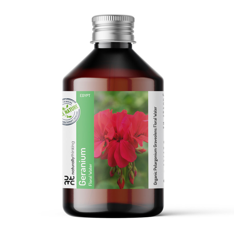 Geranium floral water, skin balancing and ideal for combination skin and weepy eczema. Use on shingles