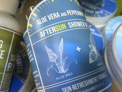 Aftersun Shower Gel for use after a day in the sun