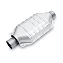 Magnaflow 445005 | 2.25in. in/out | Oval Body 4" Tall 6.375" Wide | 12" Body Length, 16" Overall Length | Universal California Legal Catalytic Converter | EO D-193-100-photo