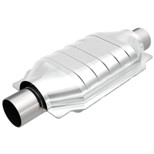 Magnaflow 445005 | 2.25in. in/out | Oval Body 4" Tall 6.375" Wide | 12" Body Length, 16" Overall Length | Universal California Legal Catalytic Converter | EO D-193-100-cad