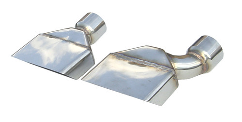 Plymouth Cuda Stainless Tips, 1970-1974 models, 2.5" Inlet