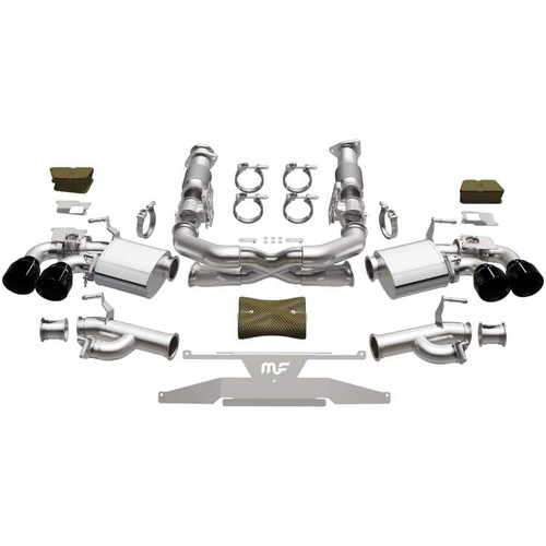 Chevrolet Corvette C8 XMod Series Cat-Back Exhaust System | Black Chrome Tips