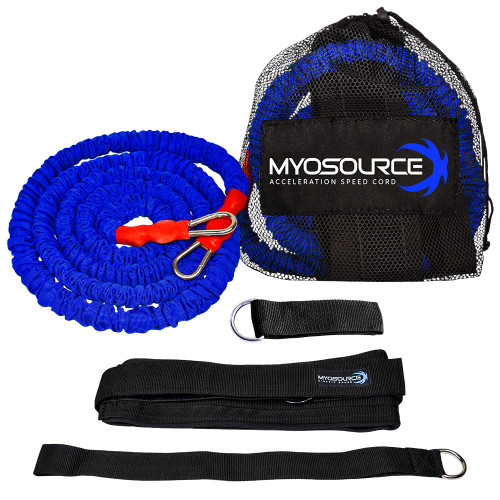 Includes: 1 Training Belt, 1 Blue Speed Cord, 1 Assistant Hand Strap, 1 Anchor Strap, and Handy Travel Bag.