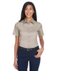 Harriton M500SW Easy Blend Short-Sleeve Twill Shirt with Stain-Release | Stone