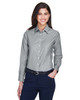 Harriton M600W Ladies' Long-Sleeve Oxford with Stain-Release Shirt | Oxford Grey