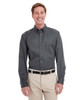 Harriton M581 Men's Foundation 100% Cotton Long-Sleeve Twill Shirt with Teflon™ | Dark Charcoal
