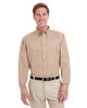 Harriton M581 Men's Foundation 100% Cotton Long-Sleeve Twill Shirt with Teflon™ | Khaki